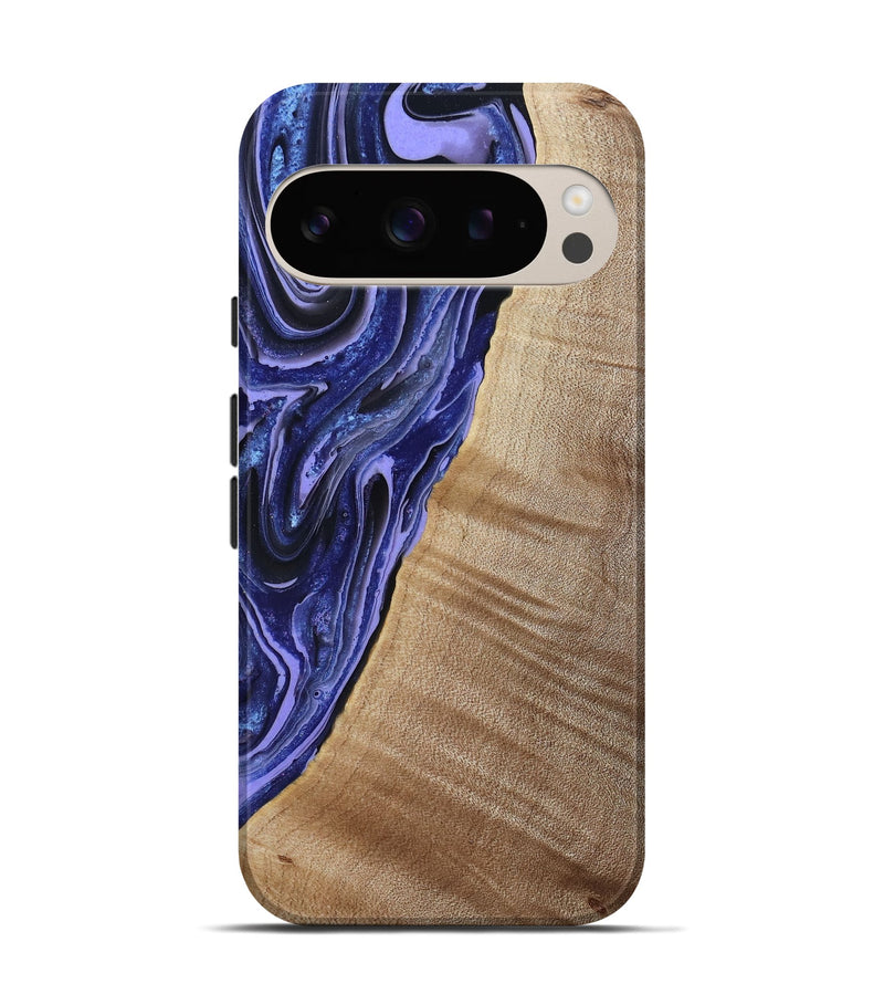 Pixel 9 Wood Live Edge Phone Case - Kieran (Blue, 790767)