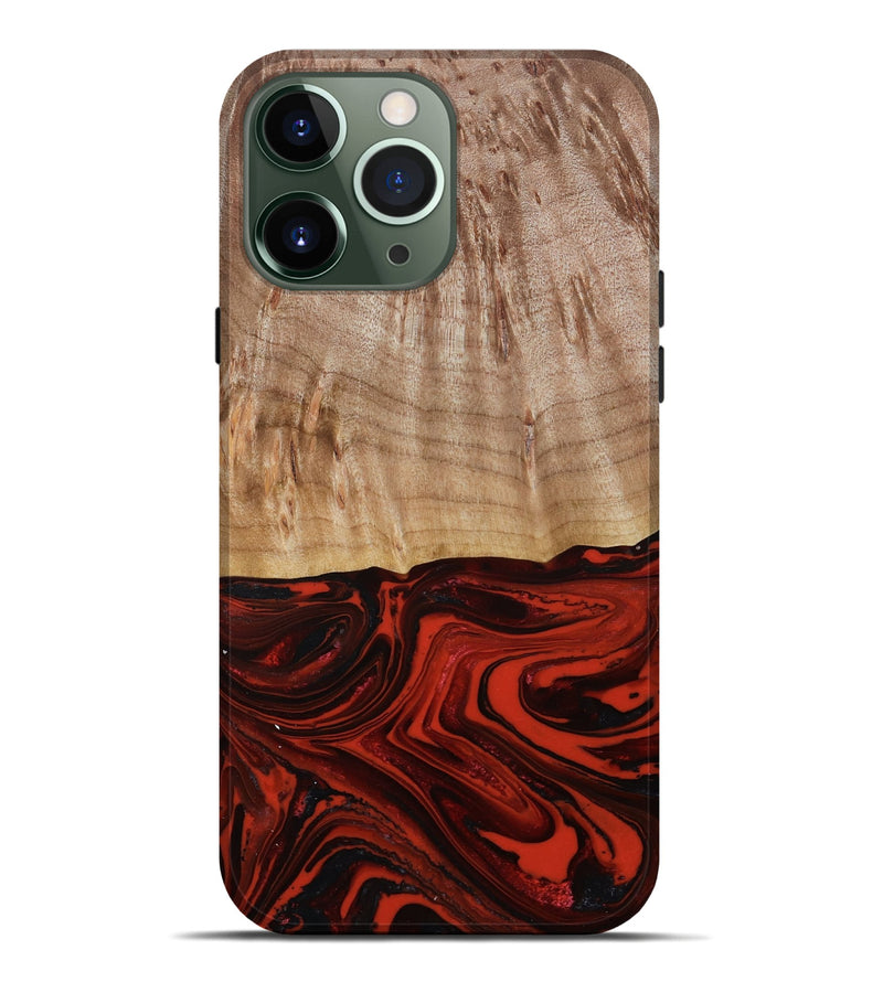 iPhone 13 Pro Max Wood Live Edge Phone Case - Curt (Red, 790772)