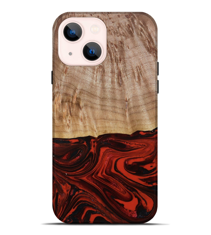 iPhone 14 Plus Wood Live Edge Phone Case - Curt (Red, 790772)
