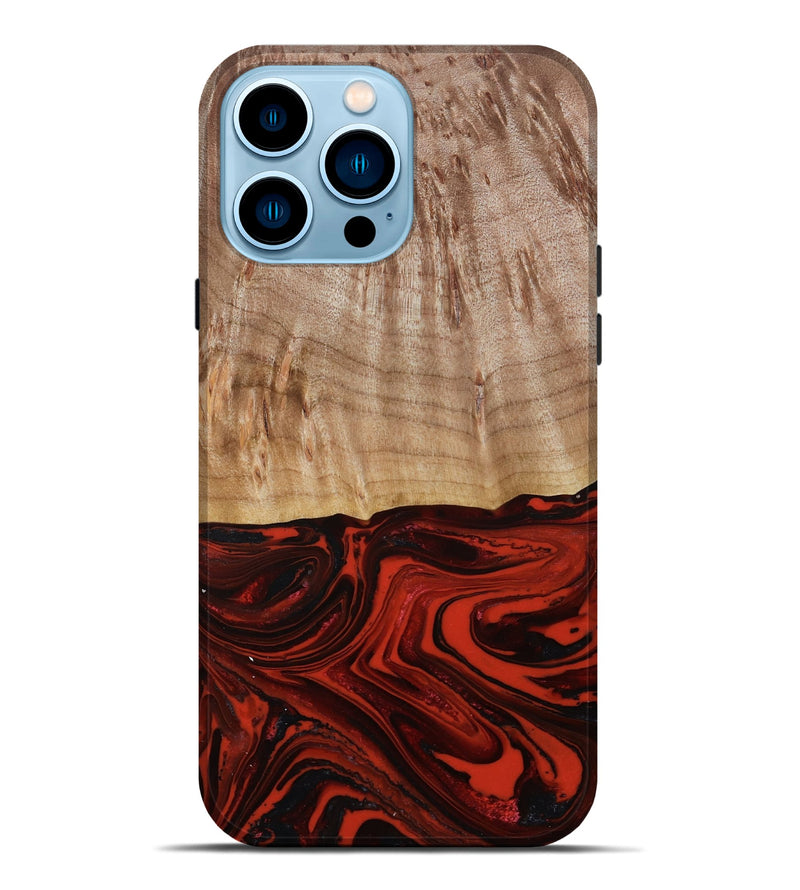 iPhone 14 Pro Max Wood Live Edge Phone Case - Curt (Red, 790772)
