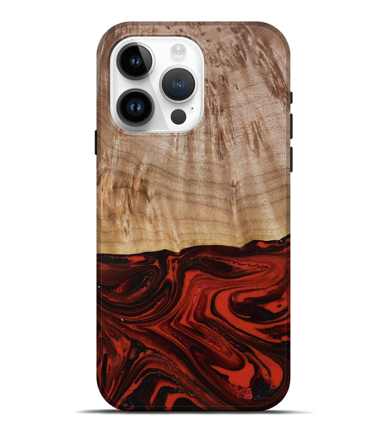 iPhone 15 Pro Max Wood Live Edge Phone Case - Curt (Red, 790772)