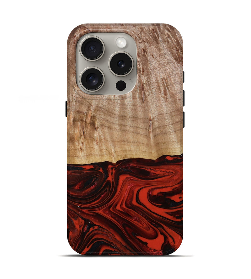 iPhone 16 Pro Wood Live Edge Phone Case - Curt (Red, 790772)