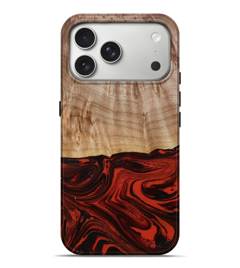 iPhone 17 Pro Max Wood Live Edge Phone Case - Curt (Red, 790772)