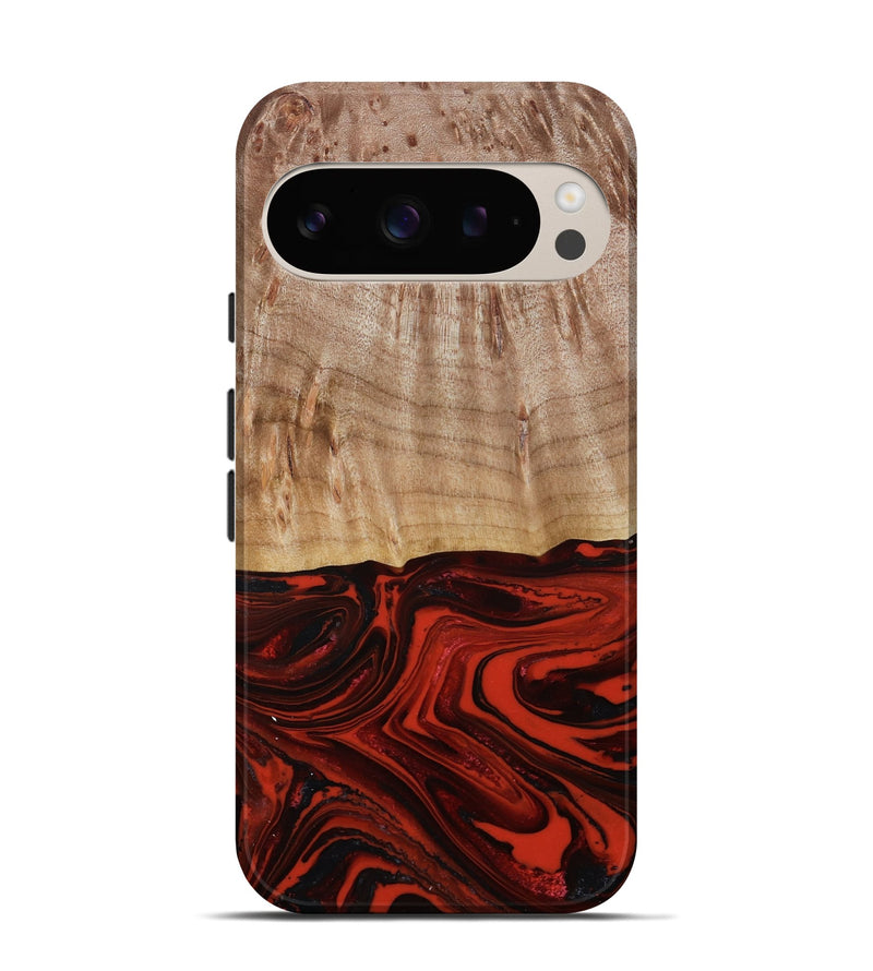 Pixel 9 Pro Wood Live Edge Phone Case - Curt (Red, 790772)