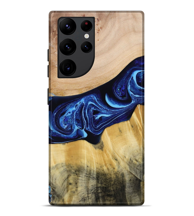 Galaxy S22 Ultra Wood Live Edge Phone Case - Saint (Blue, 790777)