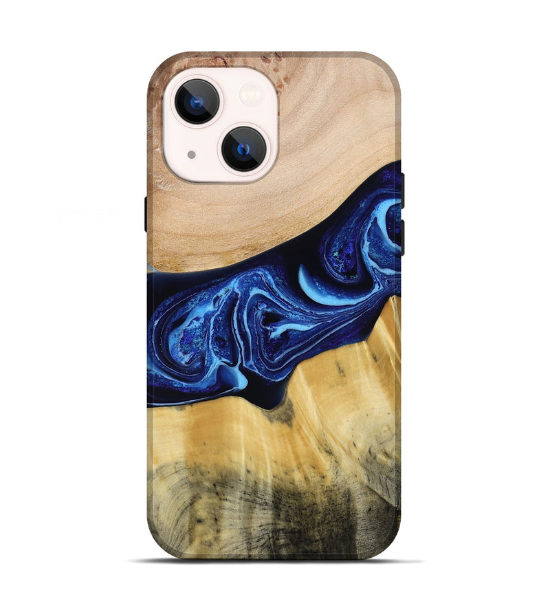 iPhone 13 Wood Live Edge Phone Case - Saint (Blue, 790777)