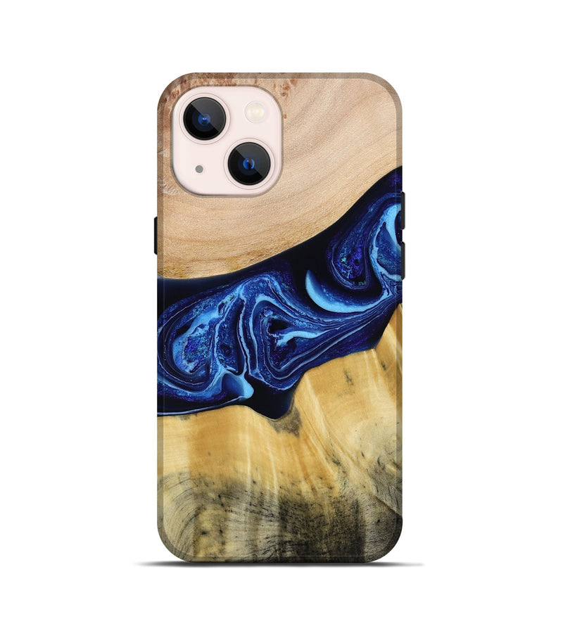 iPhone 13 mini Wood Live Edge Phone Case - Saint (Blue, 790777)
