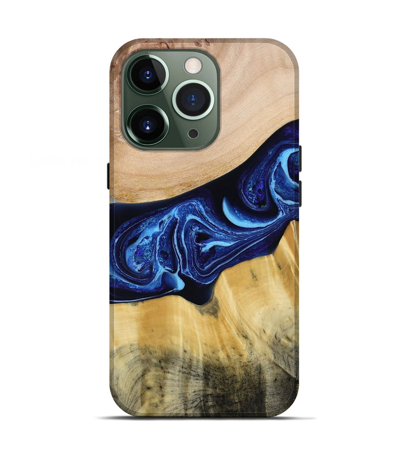 iPhone 13 Pro Wood Live Edge Phone Case - Saint (Blue, 790777)