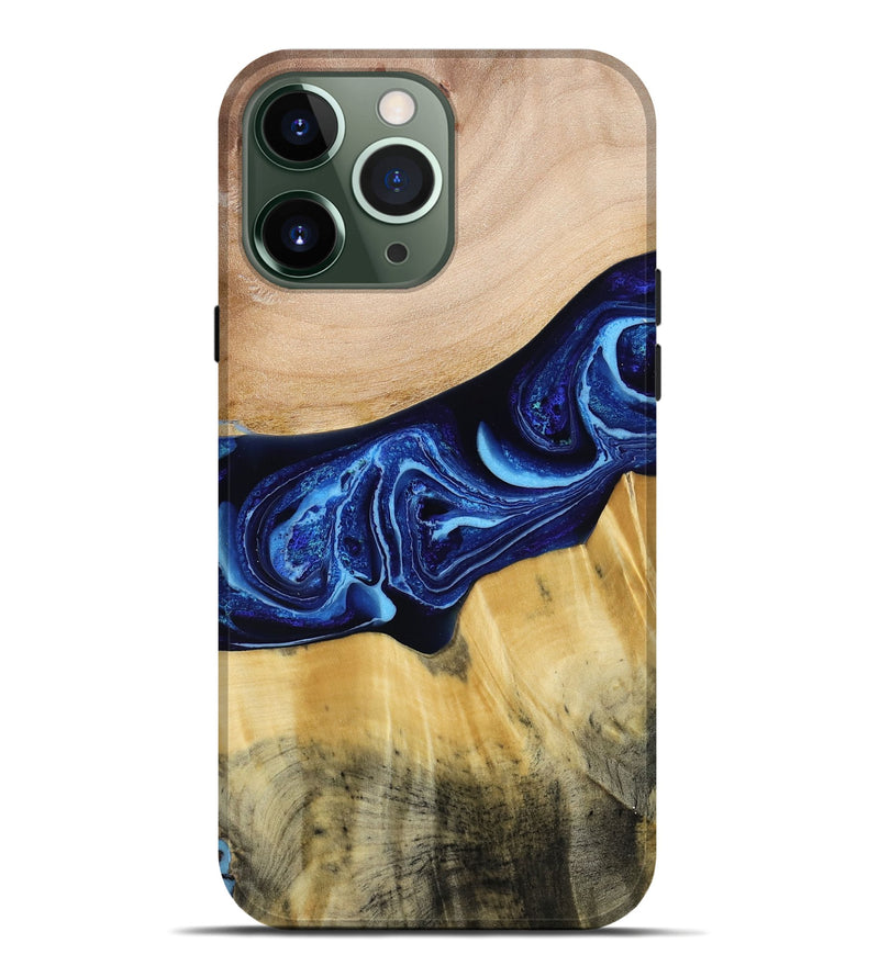 iPhone 13 Pro Max Wood Live Edge Phone Case - Saint (Blue, 790777)