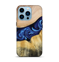 iPhone 14 Pro Wood Live Edge Phone Case - Saint (Blue, 790777)