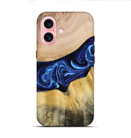 iPhone 16 Wood Live Edge Phone Case - Saint (Blue, 790777)
