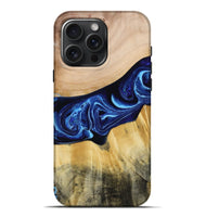 iPhone 16 Pro Max Wood Live Edge Phone Case - Saint (Blue, 790777)