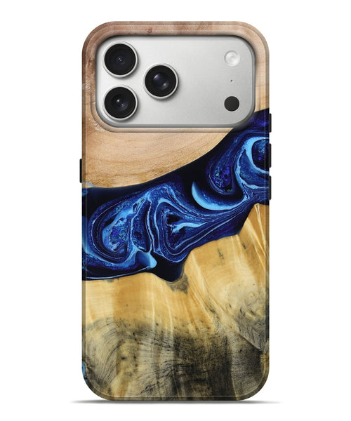 iPhone 17 Pro Max Wood Live Edge Phone Case - Saint (Blue, 790777)