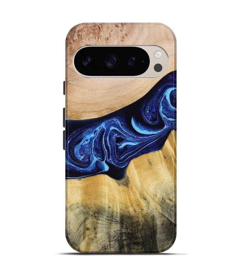 Pixel 9 Pro Wood Live Edge Phone Case - Saint (Blue, 790777)