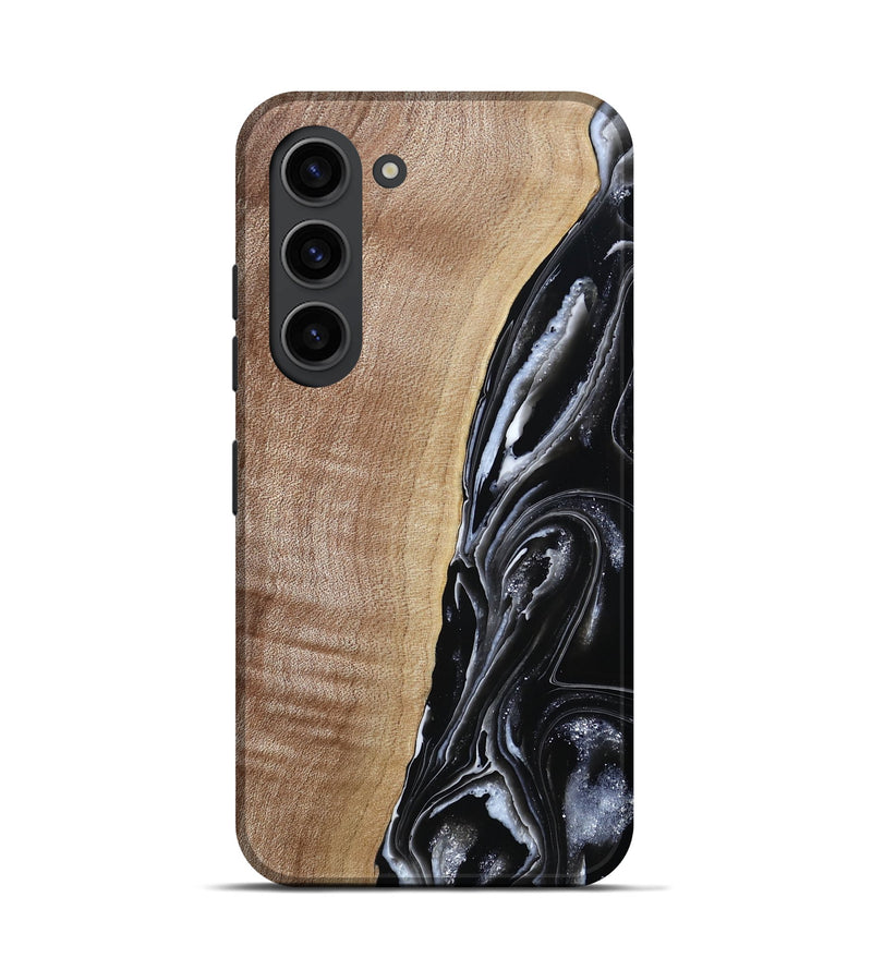 Galaxy S23 Wood Live Edge Phone Case - Aiden (Black & White, 790797)