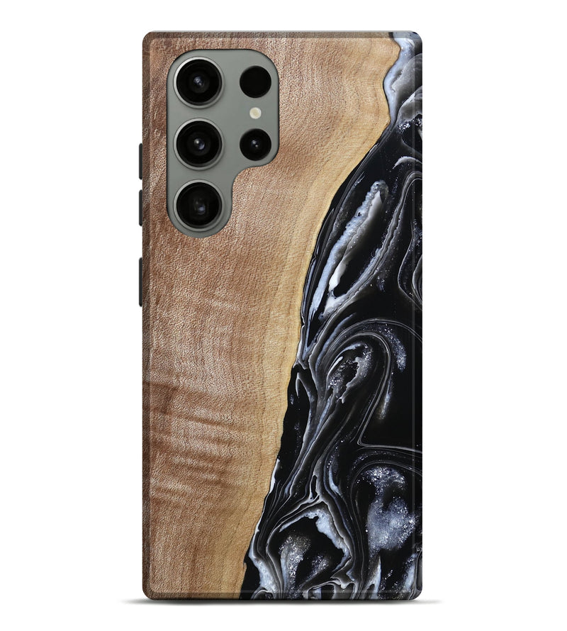 Galaxy S23 Ultra Wood Live Edge Phone Case - Aiden (Black & White, 790797)