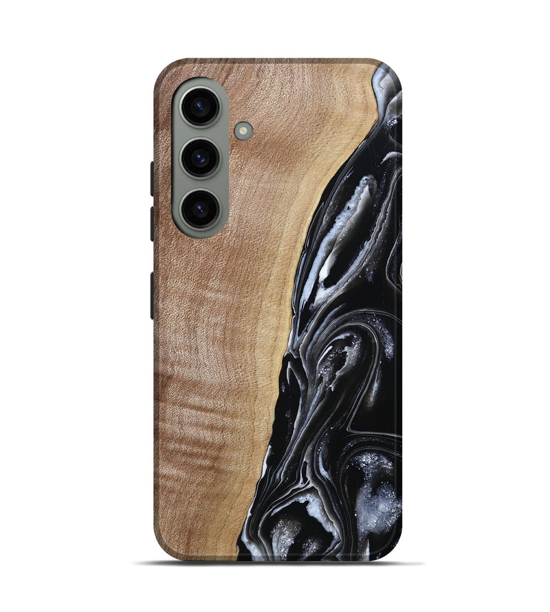 Galaxy S24 Wood Live Edge Phone Case - Aiden (Black & White, 790797)