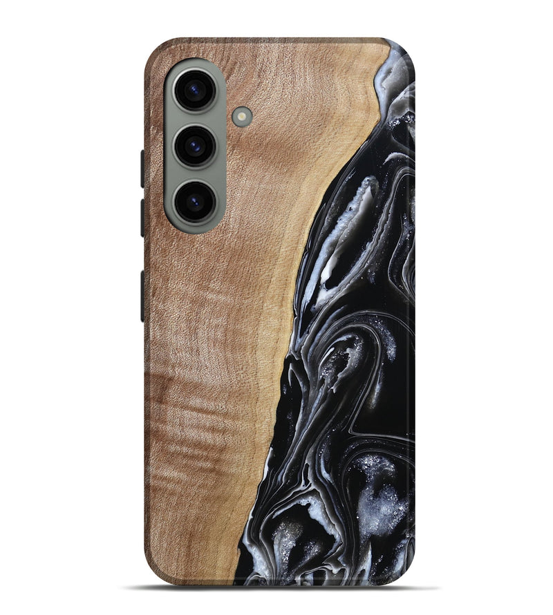 Galaxy S24 Plus Wood Live Edge Phone Case - Aiden (Black & White, 790797)