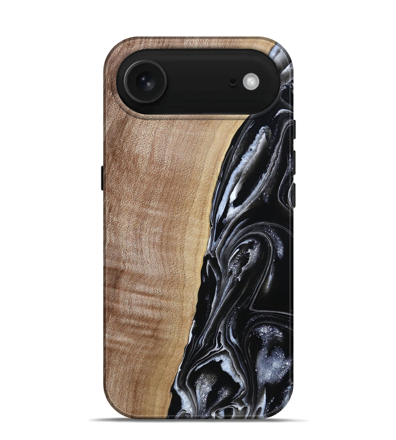 iPhone 17 Air Wood Live Edge Phone Case - Aiden (Black & White, 790797)