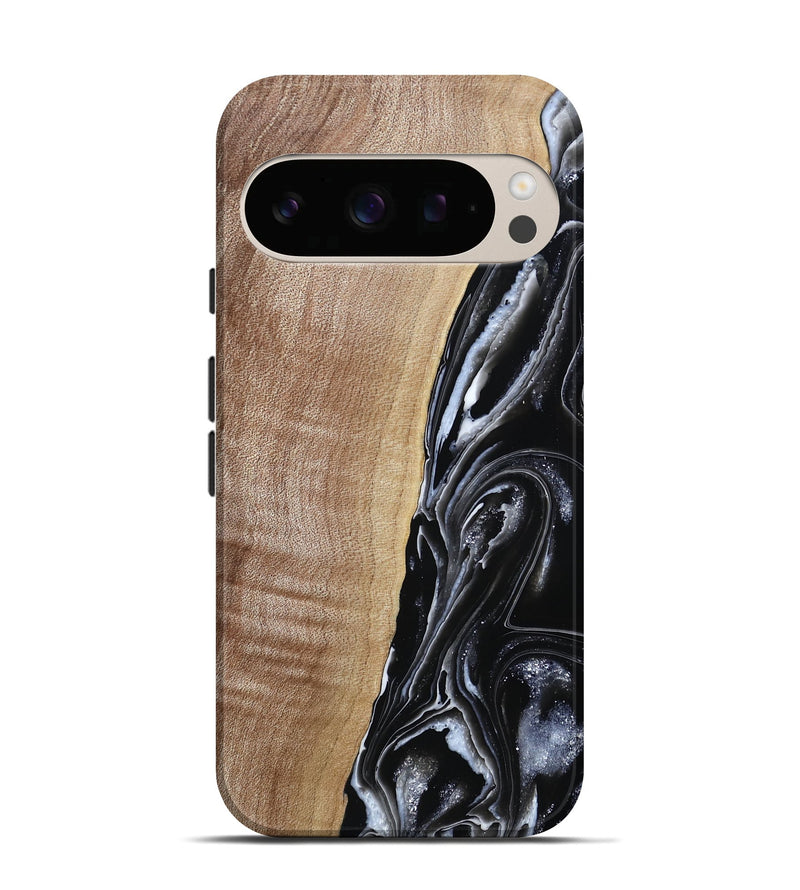 Pixel 10 Wood Live Edge Phone Case - Aiden (Black & White, 790797)