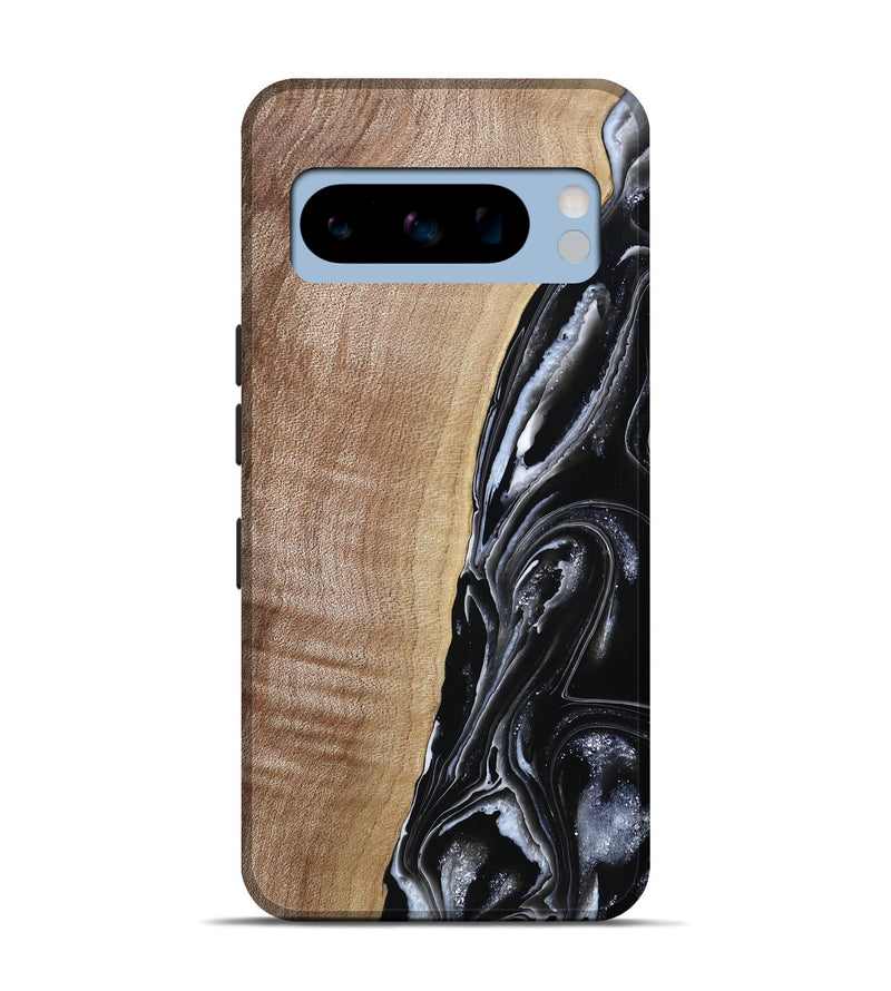 Pixel 8 Pro Wood Live Edge Phone Case - Aiden (Black & White, 790797)