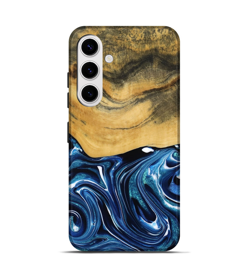Galaxy S25 Wood Live Edge Phone Case - Charlie (Blue, 790812)