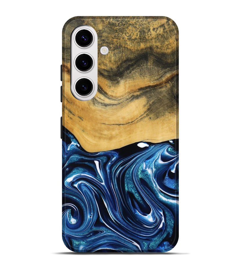 Galaxy S25 Plus Wood Live Edge Phone Case - Charlie (Blue, 790812)