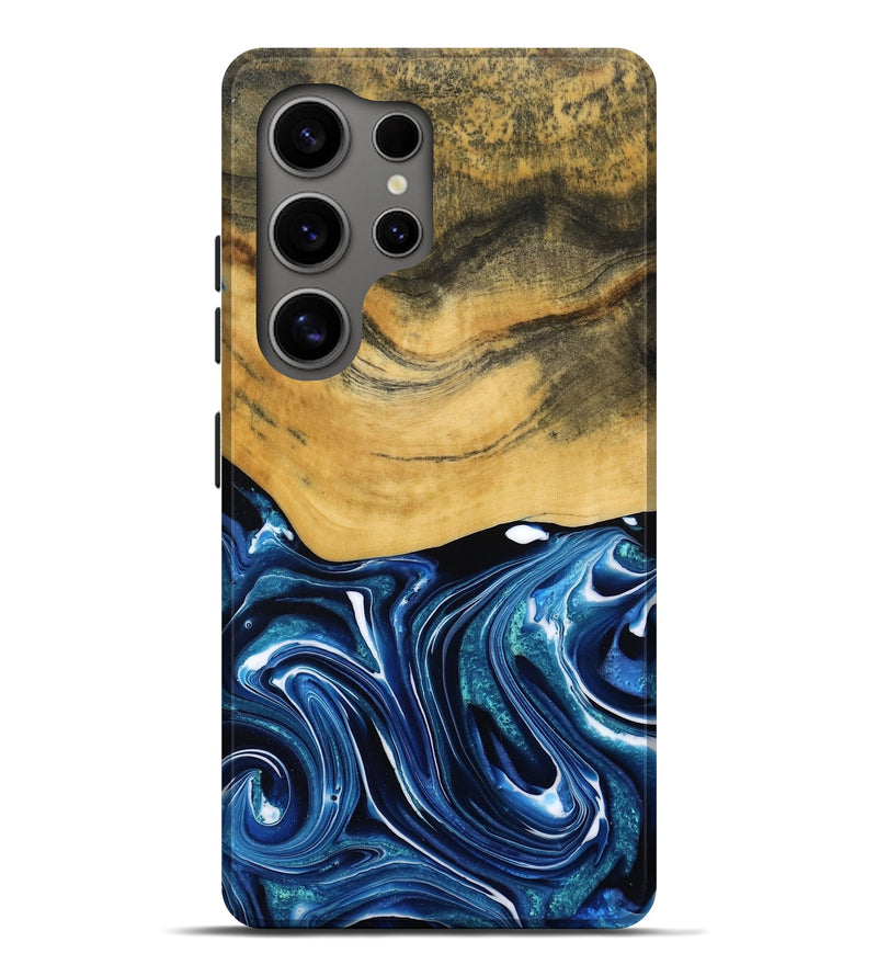 Galaxy S25 Ultra Wood Live Edge Phone Case - Charlie (Blue, 790812)