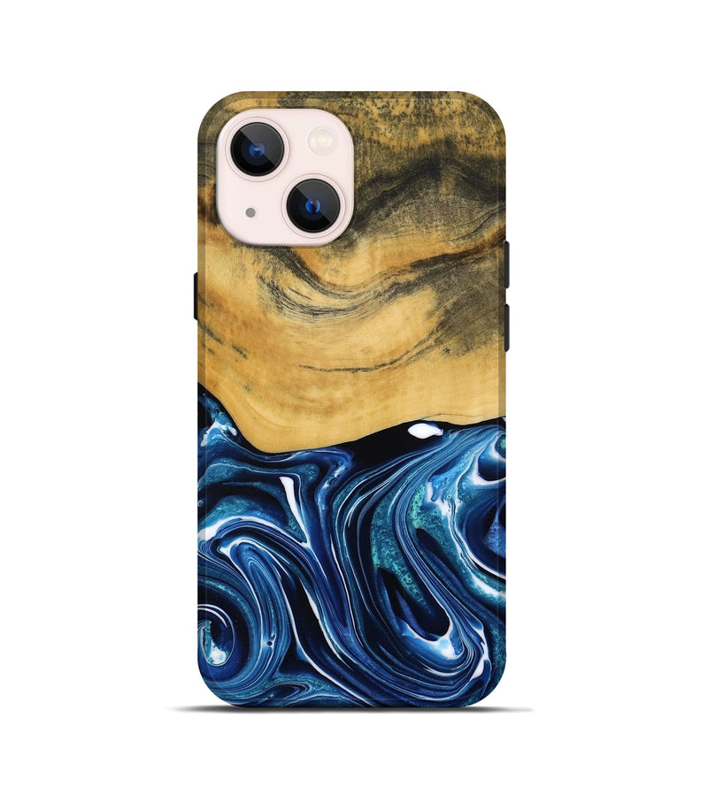 iPhone 13 mini Wood Live Edge Phone Case - Charlie (Blue, 790812)