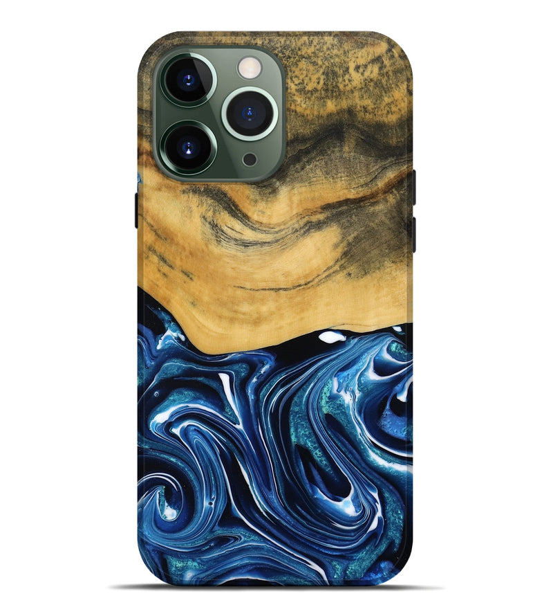 iPhone 13 Pro Max Wood Live Edge Phone Case - Charlie (Blue, 790812)
