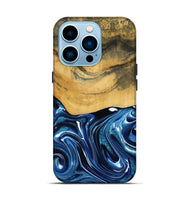 iPhone 14 Pro Wood Live Edge Phone Case - Charlie (Blue, 790812)