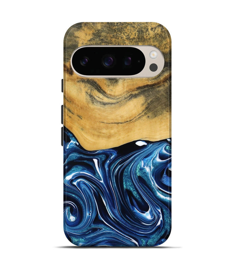 Pixel 10 Wood Live Edge Phone Case - Charlie (Blue, 790812)