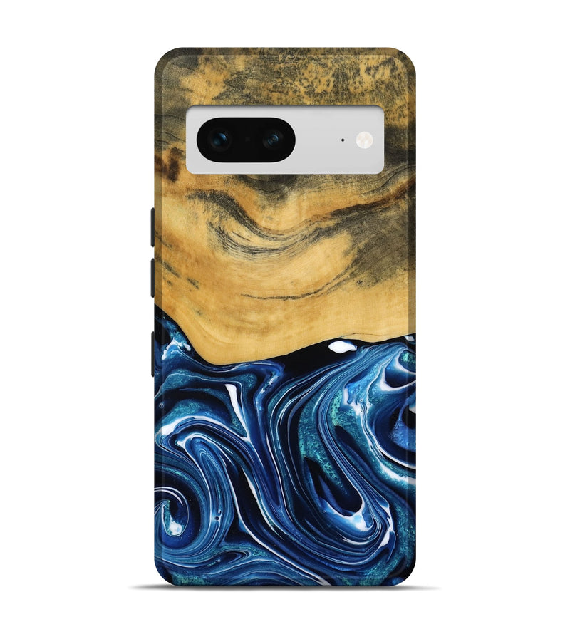 Pixel 7 Wood Live Edge Phone Case - Charlie (Blue, 790812)