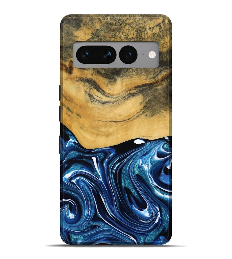 Pixel 7 Pro Wood Live Edge Phone Case - Charlie (Blue, 790812)