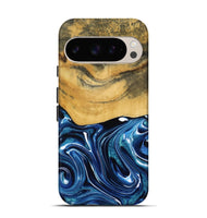 Pixel 9 Pro Wood Live Edge Phone Case - Charlie (Blue, 790812)