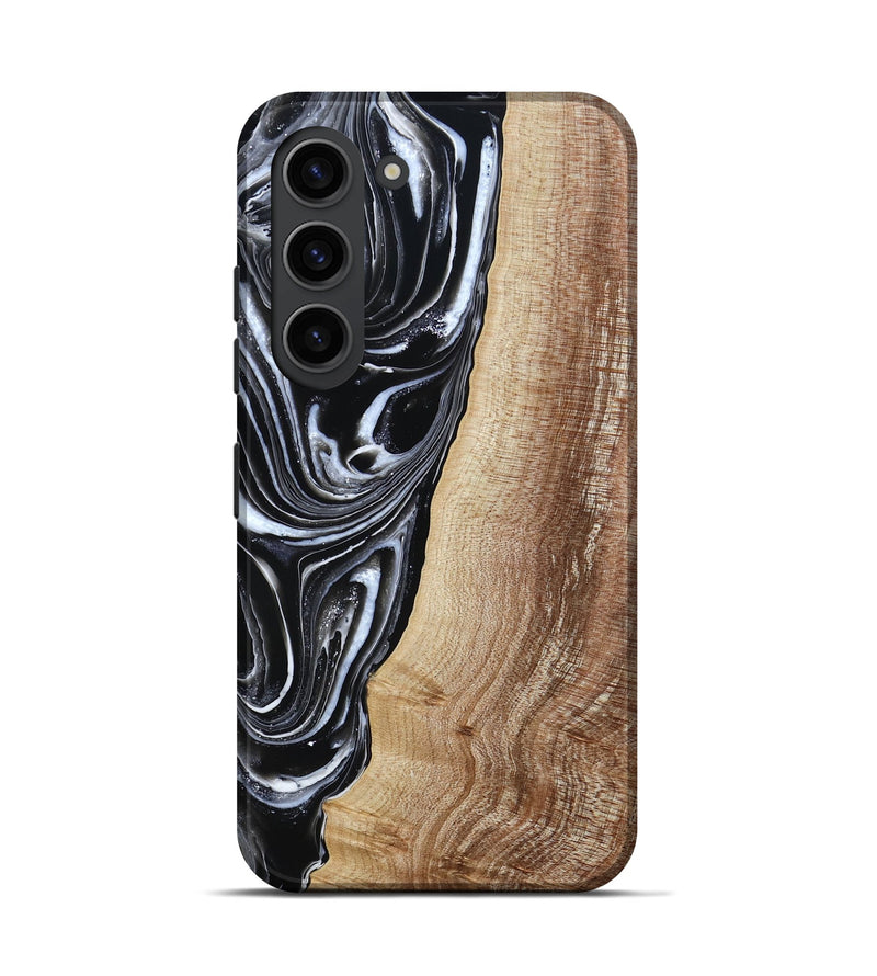 Galaxy S23 Wood Live Edge Phone Case - Jaziel (Black & White, 790816)