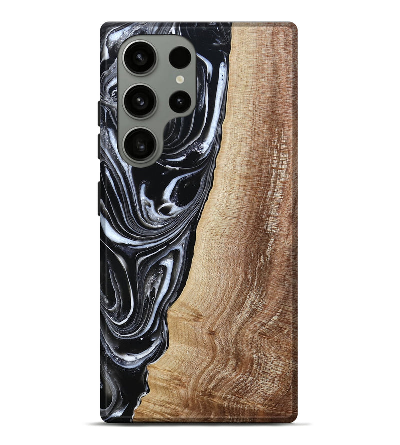 Galaxy S23 Ultra Wood Live Edge Phone Case - Jaziel (Black & White, 790816)