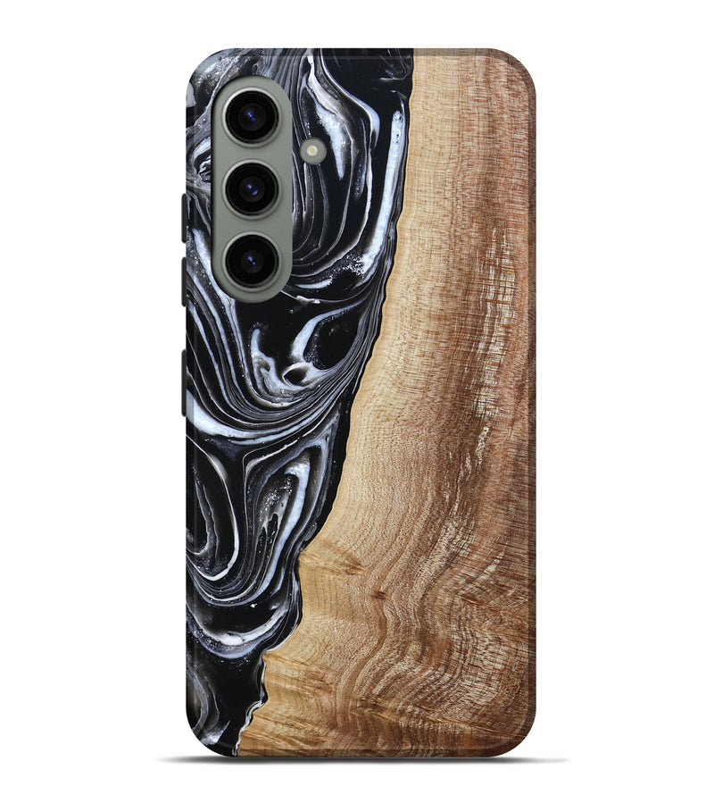 Galaxy S24 Plus Wood Live Edge Phone Case - Jaziel (Black & White, 790816)