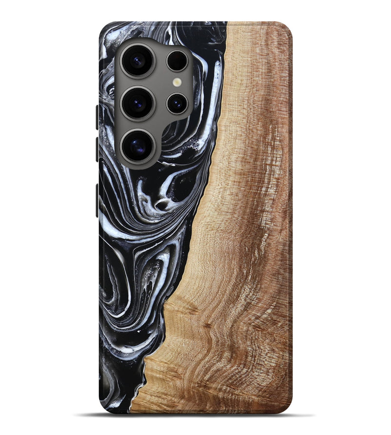 Galaxy S25 Ultra Wood Live Edge Phone Case - Jaziel (Black & White, 790816)
