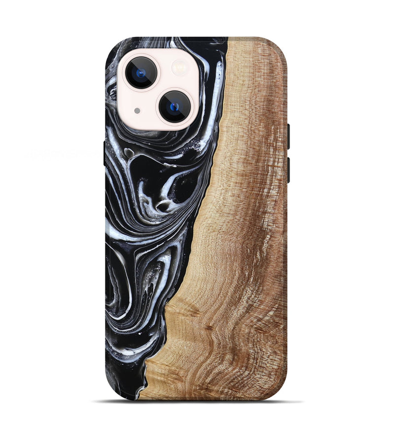 iPhone 13 Wood Live Edge Phone Case - Jaziel (Black & White, 790816)