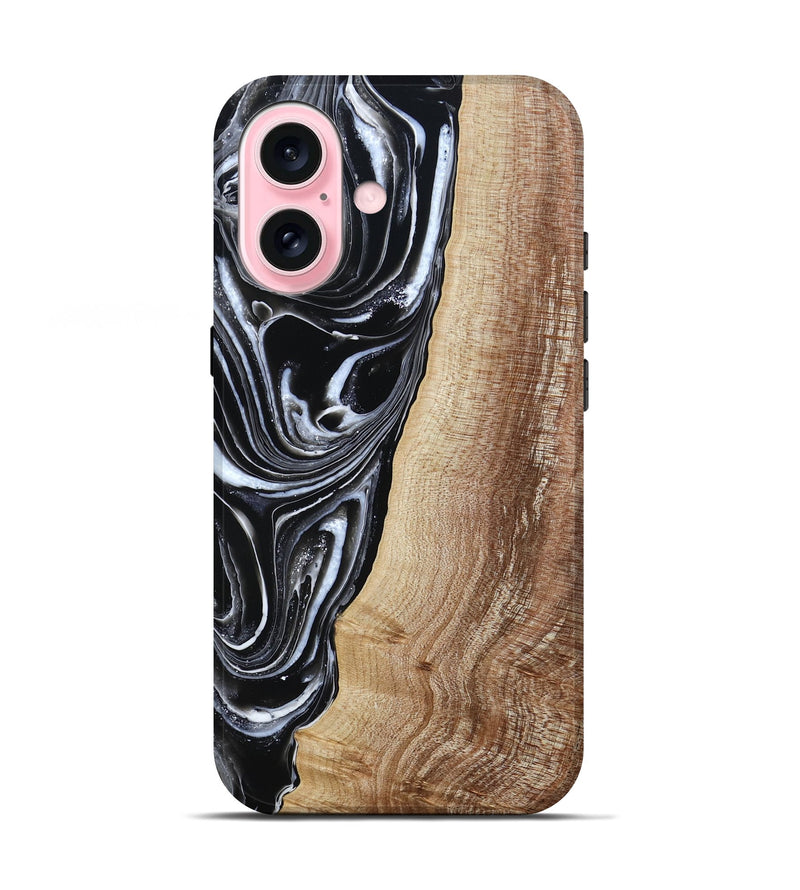 iPhone 17 Wood Live Edge Phone Case - Jaziel (Black & White, 790816)