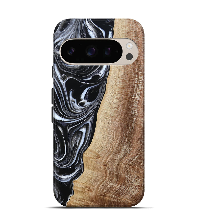 Pixel 10 Pro Wood Live Edge Phone Case - Jaziel (Black & White, 790816)