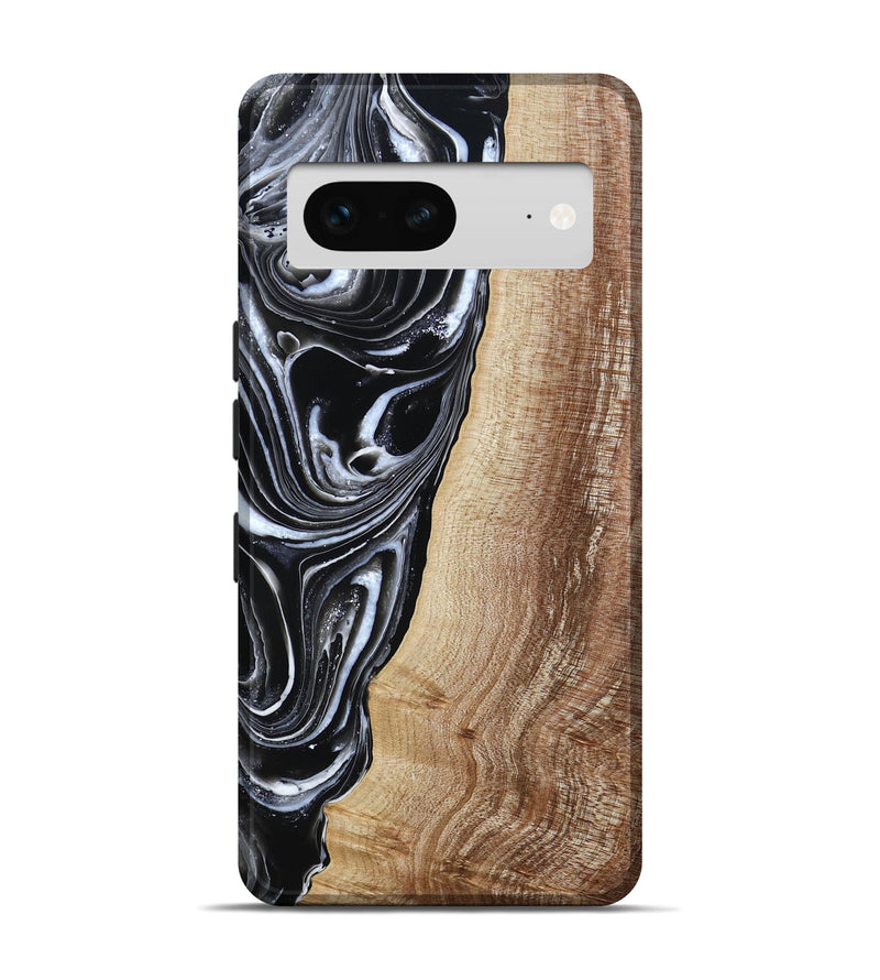 Pixel 7 Wood Live Edge Phone Case - Jaziel (Black & White, 790816)