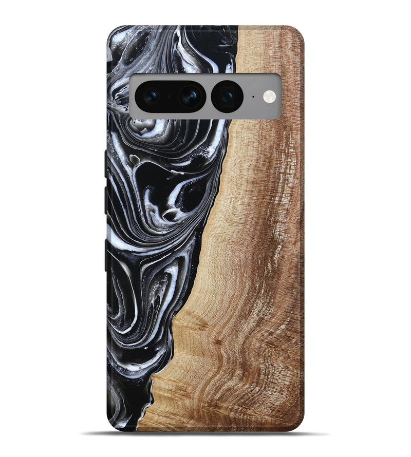 Pixel 7 Pro Wood Live Edge Phone Case - Jaziel (Black & White, 790816)