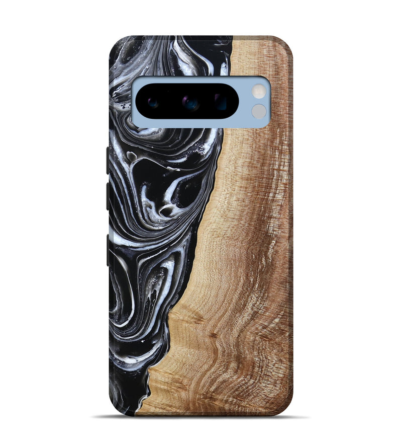 Pixel 8 Pro Wood Live Edge Phone Case - Jaziel (Black & White, 790816)