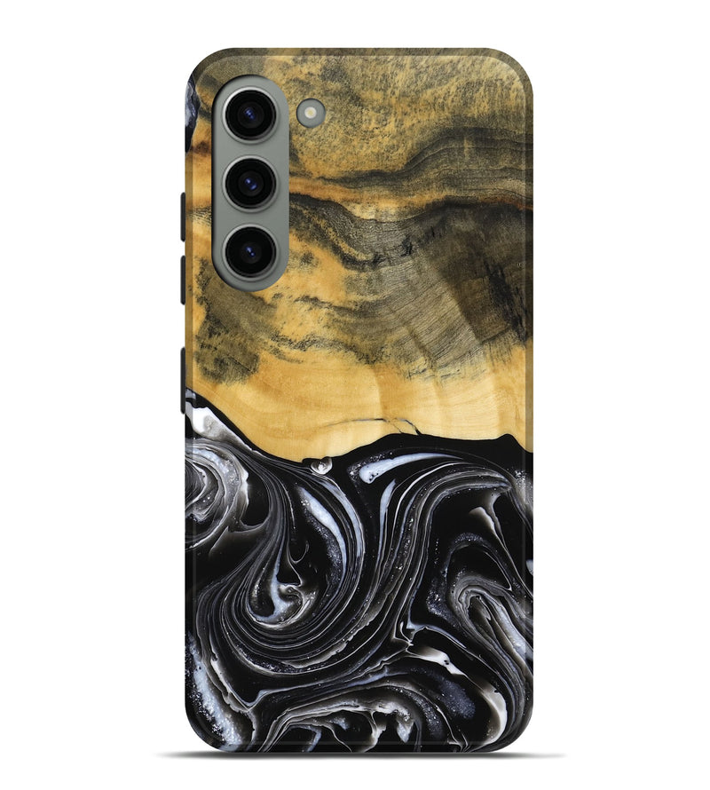 Galaxy S23 Plus Wood Live Edge Phone Case - Cielo (Black & White, 790817)