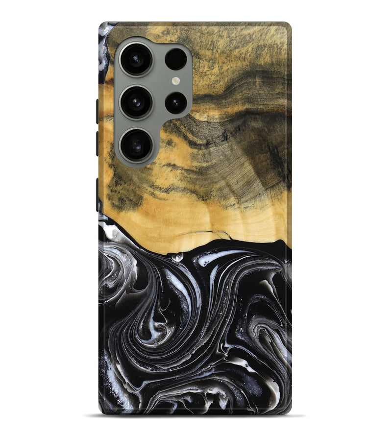 Galaxy S24 Ultra Wood Live Edge Phone Case - Cielo (Black & White, 790817)