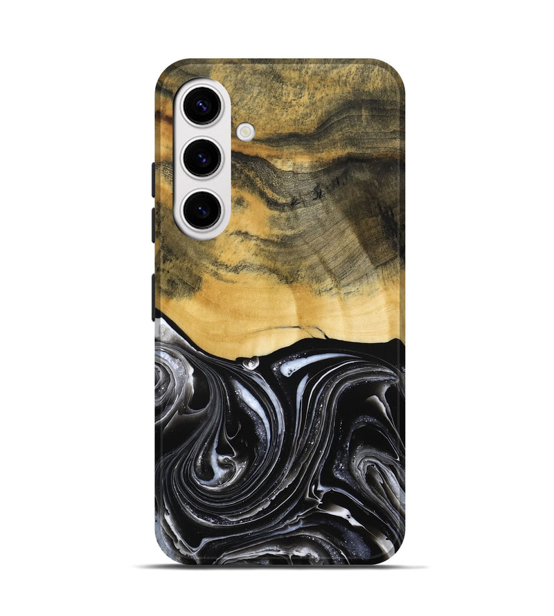 Galaxy S25 Wood Live Edge Phone Case - Cielo (Black & White, 790817)