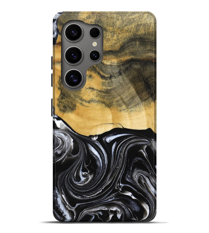 Galaxy S25 Ultra Wood Live Edge Phone Case - Cielo (Black & White, 790817)
