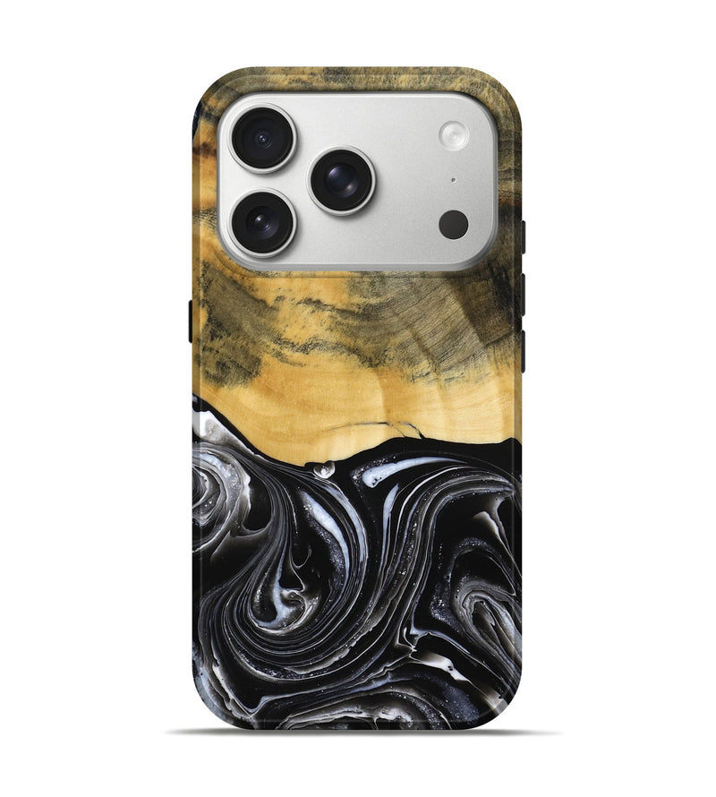 iPhone 17 Pro Wood Live Edge Phone Case - Cielo (Black & White, 790817)